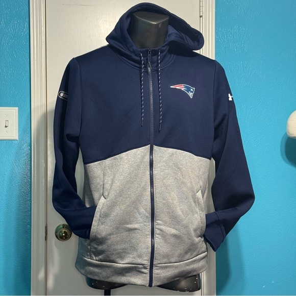 UNDER ARMOUR NFL Combine Authentic New England Patriots Navy full zip hoodie XL - Picture 3 of 13